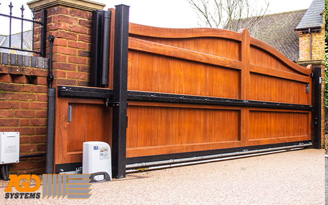 Timber Electric Gate